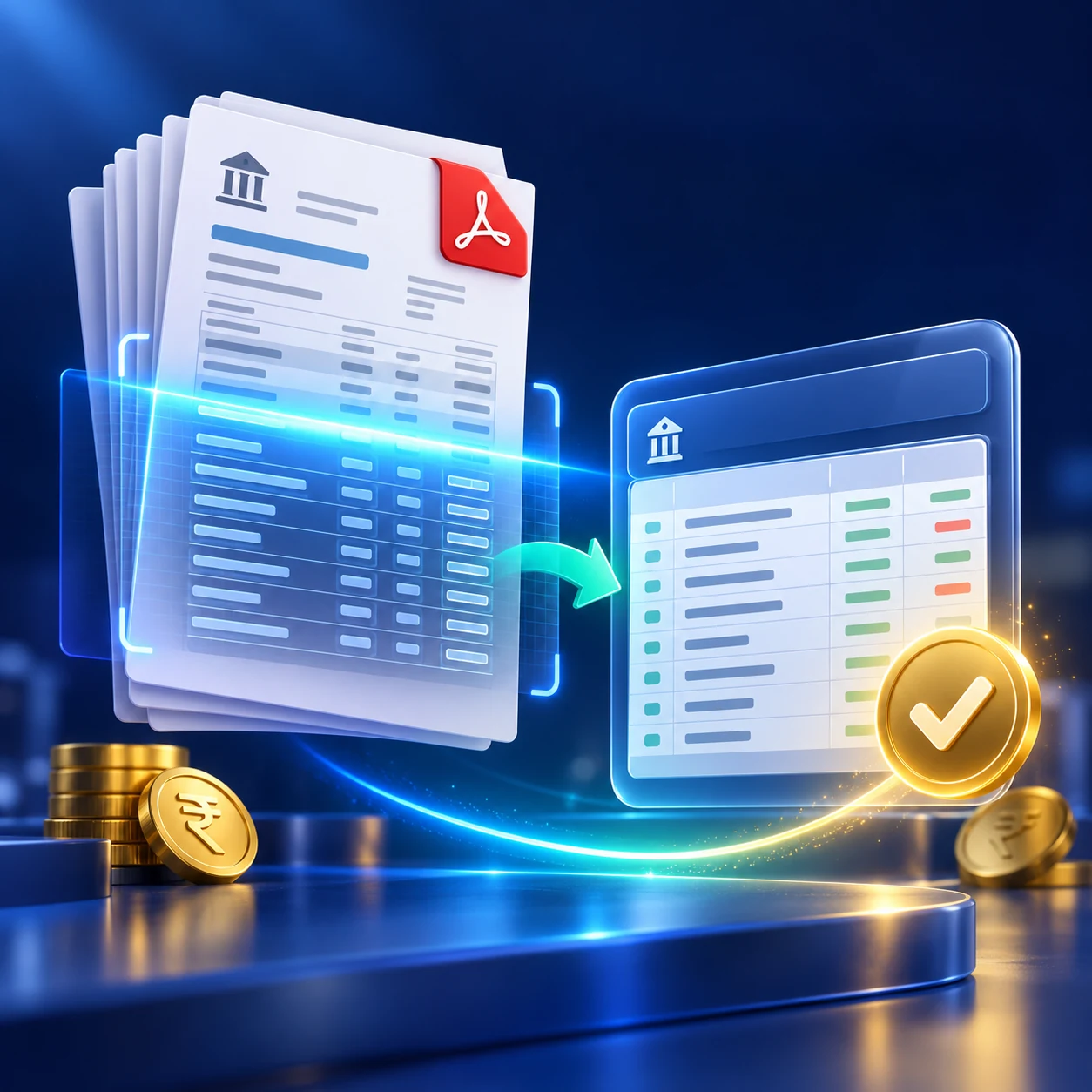 Bank statement PDF converted into Tally entries